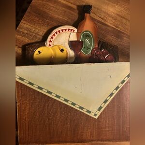 Decorative Kitchen Wall Art with Fruit and Wine Design